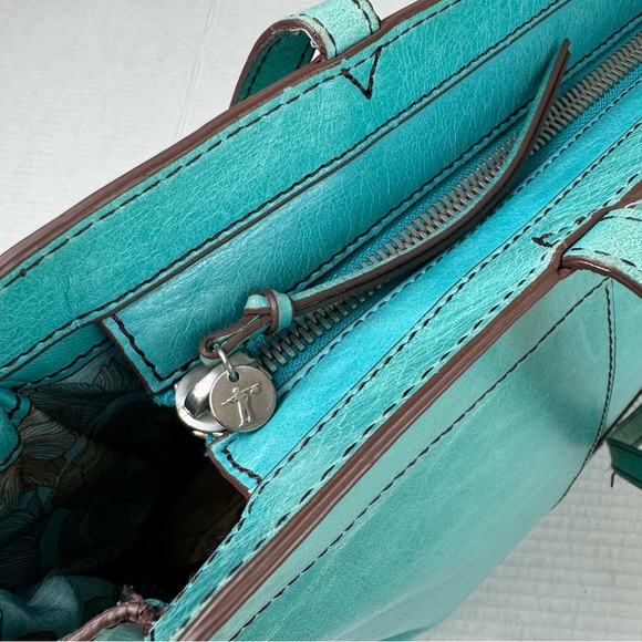 HOBO teal turquoise leather large tote bag purse - Picture 8 of 11